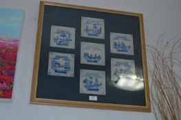 Framed Delft Blue & White Tiles