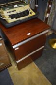 Walnut Effect Two Drawer Filing Cabinet