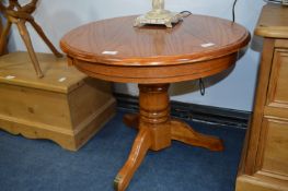 Oak Circular Topped Occasional Table on Pedestal Base