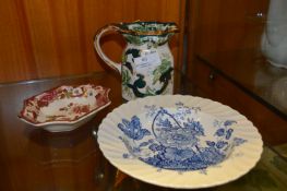 Masons Mandalay Jug, Dish and Clarice Cliff Bowl
