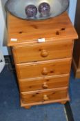 Pine Four Drawer Side Cabinet