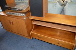 Teak TV Cabinet and a Side Cabinet with Single Drawer and Shelf