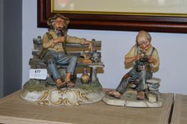 Pair of Capodimonte Style Figurines 