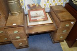 1940's Oak and Walnut Dressing Table Base