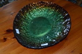 Brown & Green Iridescent Glass Fruit Bowl
