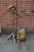 Bird Table, Ornamental Wheelbarrow and a Plant Hanging Pole