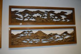 Pair of Japanese Wood Carvings 
