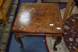 Side Table with Indian Brass Inlaid Top