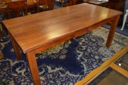 Large Rectangular Oak Dining Table on Square Legs
