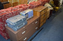 Four Drawer Chest, Side Cabinets, Side Table and an Upholstered Bedroom Chair