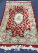 Chinese Style Red Floral Pattern Rug 79x49