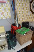 Selection of Fishing Tackle, Quantity of Reels, Seats, Tent and a Wicker Basket, etc.