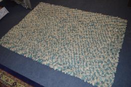 Multicoloured Blue Bobble Wool Rug 66x46