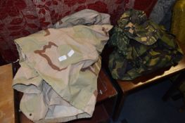 Two Camouflage Outfits Jacket and Trousers Size: Small