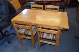 Pine Kitchen Bench Table and Four Pine Chairs