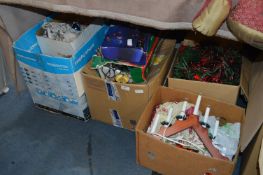 Three Boxes Containing an Assortment of Christmas Decorations