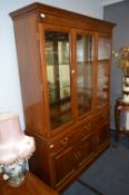Rosewood Wall Unit with Glazed Doors and Cupboard Base