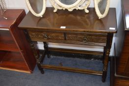 Oak Hall Table with Two Drawers