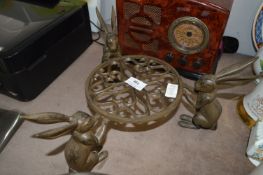 Cast Metal Plant Stand with Hares
