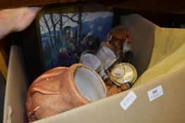 Large Box Containing Native American Ornaments and Prints, Drinking Glassware, etc.
