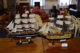 Pair of Galleon Sail Ship Models