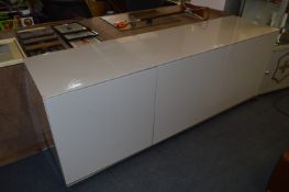 Laminated Grey Three Door Sideboard with Chrome Legs
