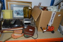 Assortment of Pottery, Shire Horse, Glassware, Prints, Hair Brush Set, etc.