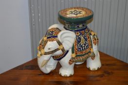 Decorative Pottery Elephant Stool
