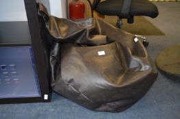 Brown Faux Leather Beanbag Chair