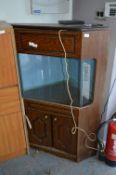 Oak Cased Corner Fish Tank