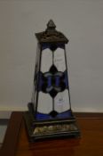 Tiffany Style Table Lamp in the Form of Tower