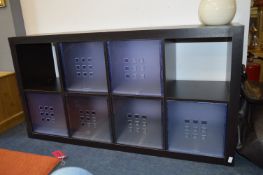 Dark Walnut Effect Eight Section Shelf Unit