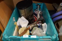 Storage Box Containing Coffee Machine, Mixer Tap, Ceiling Light Fitting, Large Candle, etc.