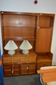 Teak Wall Unit with Shelved Top