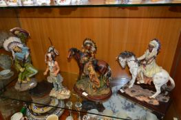 Collection Five Large Native American Figurines