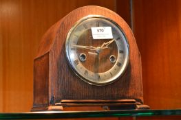Smiths Enfield Oak Cased Mantel Clock