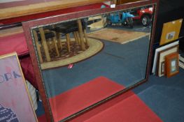 Mahogany Effect Framed Bevelled Edge Wall Mirror