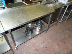 *Mofat Stainless Steel Preparation Table with Undershelf and Upstand to Rear