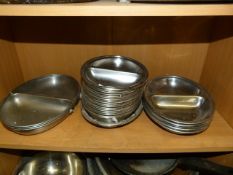 Twenty Seven Stainless Steel Divided Dishes