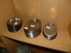Forty Six Oval Stainless Steel Dishes