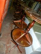 *Thirteen Circular Figured Mahogany Bar Tables