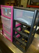 Two Sets of Plastic Drawers