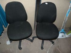 *Two Black Gas Lift Office Chairs