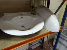 *Wall Hung Wash Basin with Contemporary Pedestal