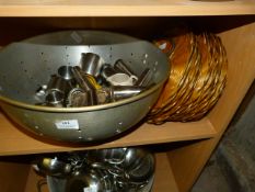 Colinder Containing Assorted Condiments, Popadom Trays, etc.