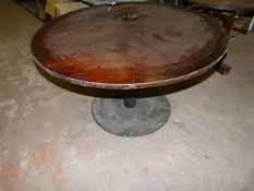 Circular Bar Table on Pedestal Base in Dark Wood Finish