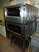 Two Deck Gas Pizza Oven on Stand