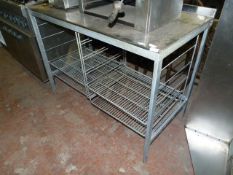Stainless Steel Topped Preparation Table with Wire Shelves