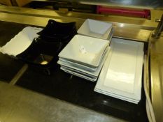 Assorted Black & White Square Pottery