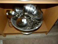 Aluminium Colander Containing Stainless Steel Balti Dishes